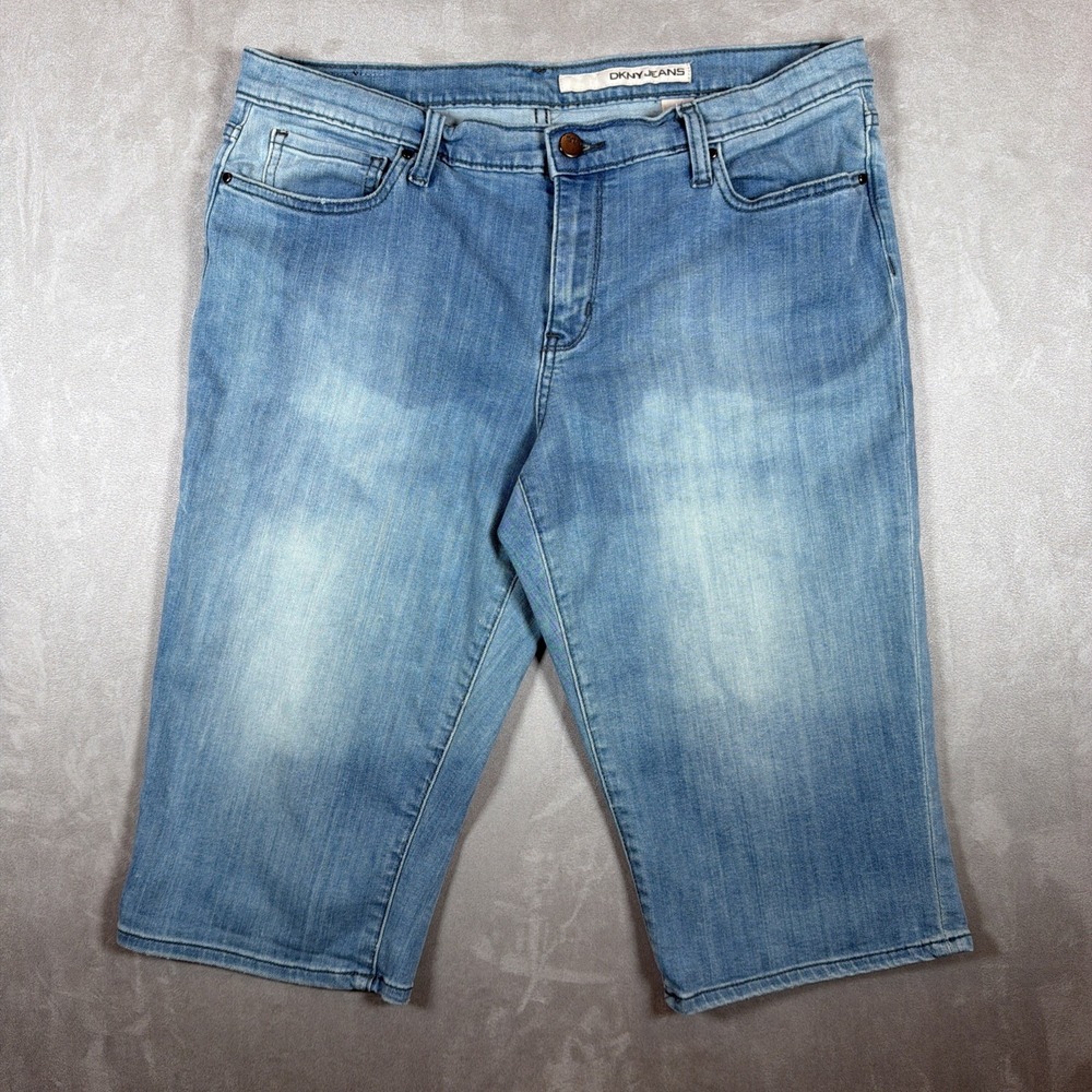 DKNY Jeans Capri Cropped Jeans Womens 12 Light Wash Stretch Denim Pants